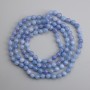 Long Aquamarine Necklace with Smooth 8 mm Beads, 114 cm Length