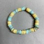Bracelet with Scapharca shell rondelle beads 8×2 mm, 18 cm length, elastic