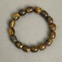 Clearance Bracelet Tiger's Eye, natural stone bar beads, diameter 10×12 mm ± (stretch), length 18 cm+