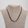 Faceted Garnet Necklace, oval beads 8–9×5–6 mm, length 45 cm, with a clasp