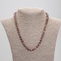 Ruby Necklace with Faceted Cube Beads, 6×6 mm, 50 cm length ± with clasp