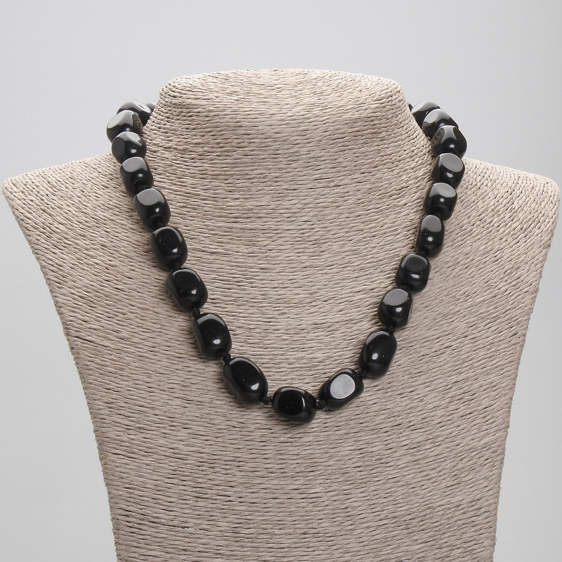 Agate Bar Necklace, diameter 15-18×10-11 mm, 5 mm ±, length 45 cm ± with clasp