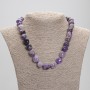 Amethyst faceted beads necklace, diameter 10-12×12-13 mm, length 45 cm ± with clasp