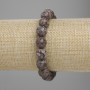 Coffee Jasper Bracelet with Faceted Beads, 10 mm, 18 cm Stretch