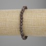 Coffee Jasper Beaded Bracelet, Faceted Beads, 6 mm Diameter, 18 cm Length, Stretch