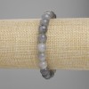 Smoky Agate Stretch Bracelet with Smooth Beads, 9 mm diameter, 18 cm length