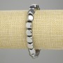 Bracelet with Hematite Cube Beads, Assorted, 7.5×7.5 mm ±, Silver Color, Length 18 cm ± Stretch