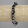 Hematite Faceted Bead Bracelet 8x8 mm, 18 cm Length, Stretch