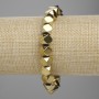 Hematite Bracelet, Faceted Beads 8×8 mm, Golden Color, Length 18 cm, Stretch