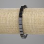 Hematite Cube Bead Bracelet, 6×6 mm, 18 cm, Stretch