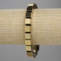 Hematite cube bracelet, 8×8 mm, golden color, 18 cm length, stretch