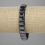 Hematite Faceted-Link Bracelet, 11×8 mm, 18 cm length ±, stretch