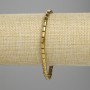 Hematite Bracelet Cylinders 5×4 mm, Gold Color, Length 18 cm, Stretch