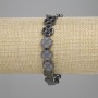 Hematite Clover Bracelet 10x10 mm ±, 18 cm length, stretch
