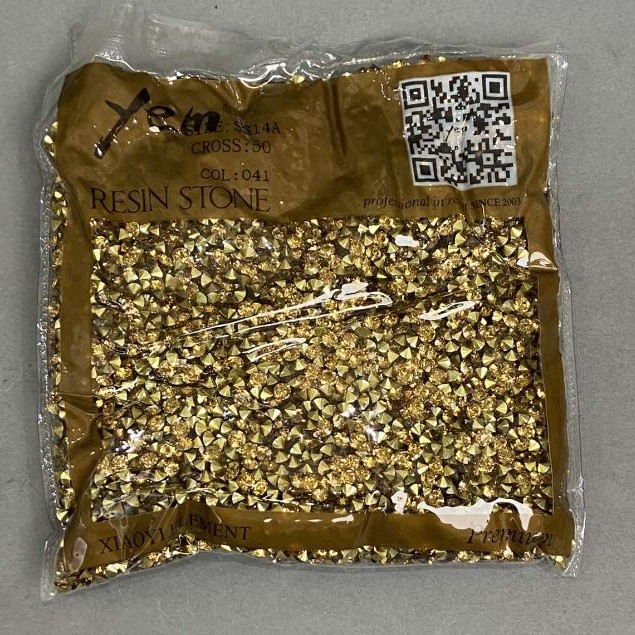 Saturated Yellow Rhinestones, 4 mm Diameter ±, Packaged 75 g ±