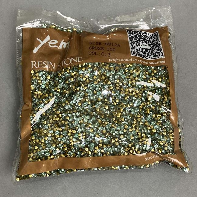 Blue rhinestones, 3 mm diameter, pack 105 g (±)