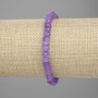 Faceted Amethyst Rondelle Bracelet, 6x4 mm, 18 cm long, elastic