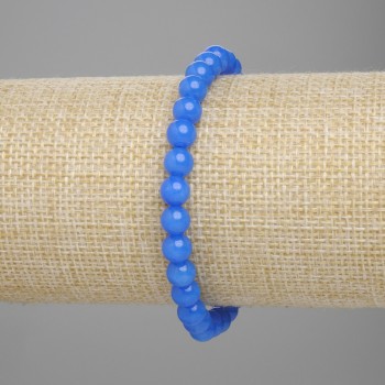 Apatite Bracelet with Smooth Round Beads, 6 mm Diameter, 18 cm Length ± Stretch