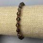 Bracelet with smoky quartz beads (6 mm, faceted) and Czech crystal rondelles (3×3 mm, faceted), 18 cm stretch