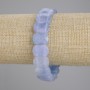 Aquamarine Bracelet with Faceted Links, 15×11 mm diameter, 18 cm length, stretch