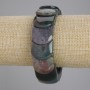 Moss Agate Bracelet with Rounded Links, 20×20 mm, 18 cm length ±, stretch