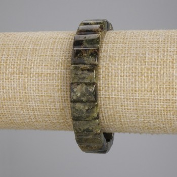 Bracelet with natural Grossular Garnet — link beads 13×9 mm, length 18 cm, stretch
