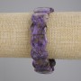 Charoite Bracelet, Natural Stone, Smooth Links, Diameter 18×13 mm, Length 18 cm, Stretch