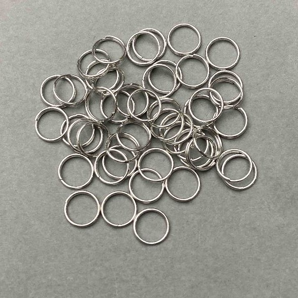 Spring-loaded Jump Ring 8 mm, Silver-Colored Metal, Packaging 1 kg