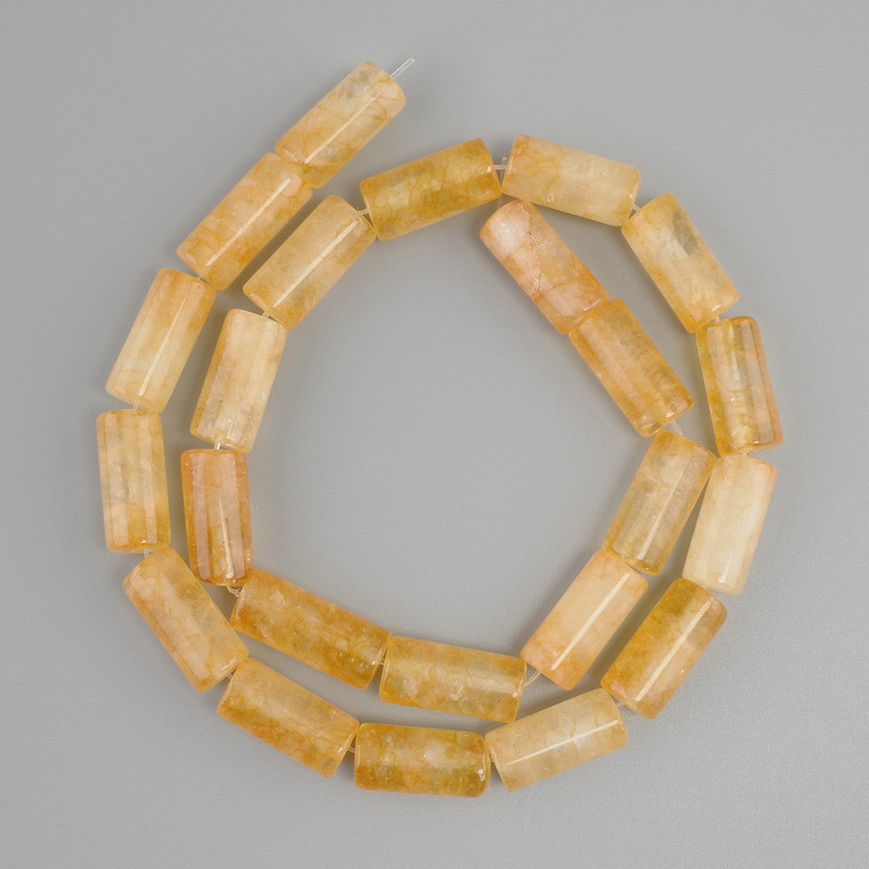 Beads Citrine Cylindrical, diameter 17-18×8 mm, length 40 cm ± on beading thread