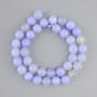 Blue agate faceted beads, round beads, 10mm diameter ±, 37 cm length ± on thread