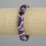 Natural Amethyst Stone Bracelet with Smooth Links, Diameter 17×10 mm, 5–11 mm ±, Length 18 cm ±, Stretch