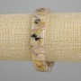Bracelet of natural rutile quartz (Hair Quartz) smooth links, diameter 12x7-8 mm, length approx. 18 cm, stretch