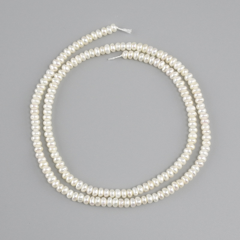 Freshwater Pearl Beads, diameter 3–3.5×2 mm, length approx. 36 cm on a thread