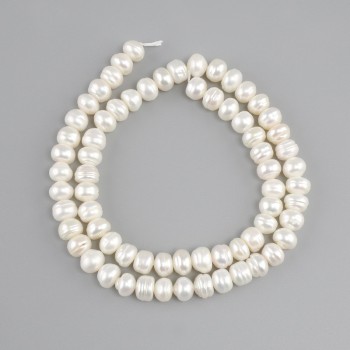 Freshwater Pearl Beads, diameter 6–7×4.5–5.5 mm, length 35 cm ± on thread