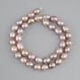Beads, Freshwater Pearls in pastel shades, oval, diameter 9–10×7.8 mm, 8 mm±, length 37 cm±, on a thread