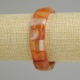 Agate bracelet with rectangular faceted links, 15×11 mm, 18 cm length (stretch)