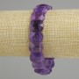 Faceted Amethyst Bracelet with 15×11 mm beads, 18 cm long (stretch)