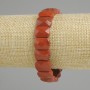 Bracelet Red Jasper Faceted Link, Diameter 14x10 mm ±, Length 18 cm (stretch)