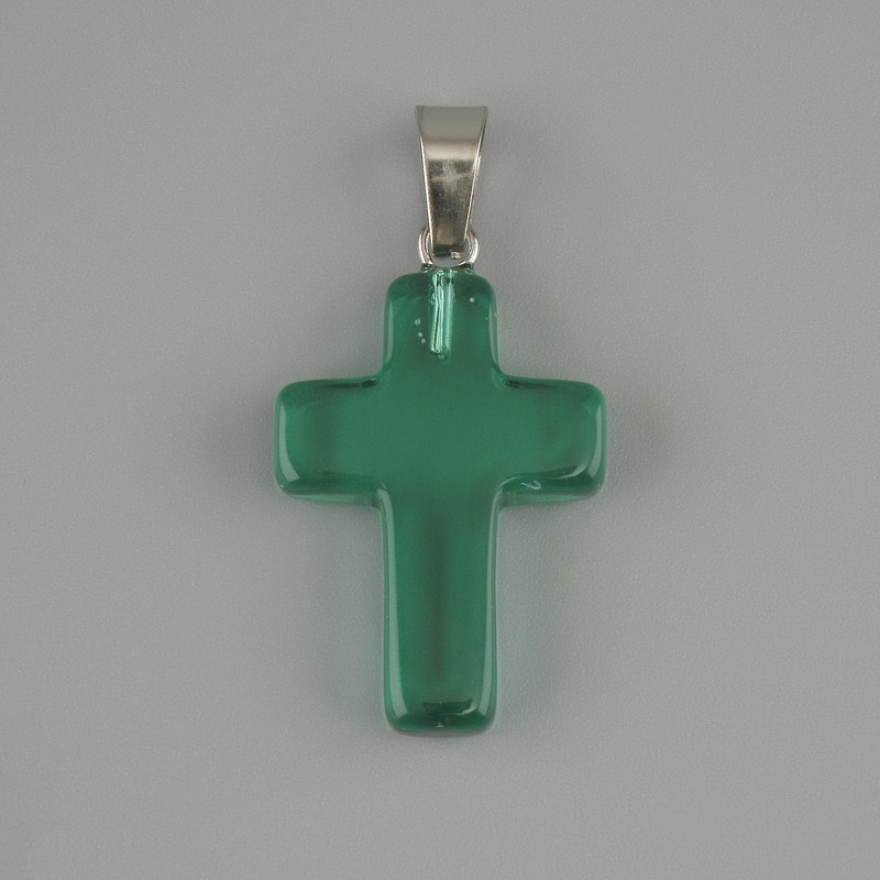 Cross Pendant with Tinted Quartz 25×18 mm ±, length 35 mm ±