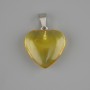 Heart-Shaped Pendant with Tinted Quartz, 20×20 mm ±, Length ~30 mm ±