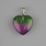 Heart-Shaped Pendant with Tinted Quartz, 20×20 mm ±, length 30 mm+
