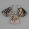 Rhodonite pendant, trapezoid 17×21 mm, length about 30 mm