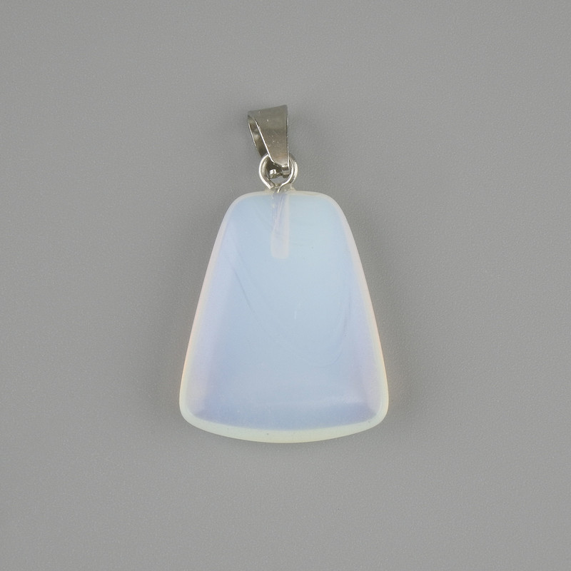 Moonstone Opalite Pendant, Trapezoid 17×21 mm ±, Length 30 mm ±