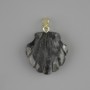 Pendant 'Shell' Larvikite 22x22 mm, length 30 mm