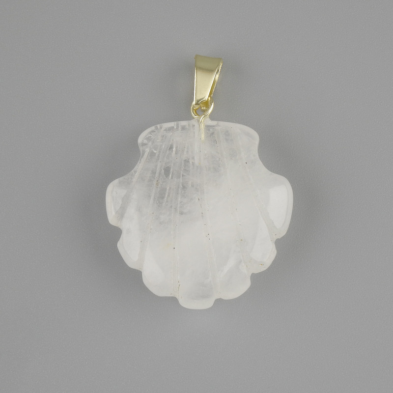 Shell Pendant of Rock Crystal 22x22 mm, length 30 mm ±