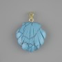 Shell pendant Turquoise (single piece) 22x22 mm +- , length 30 mm +-