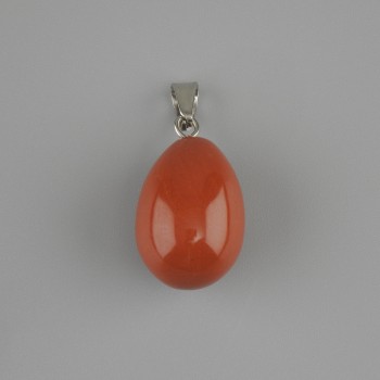 Drop Pendant Red Jasper 18x13 mm +-, length 26 mm+