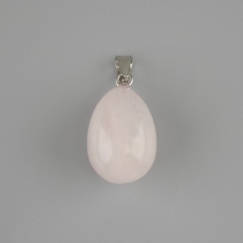 Drop Pendant with Rose Quartz 18x13 mm, length 26 mm