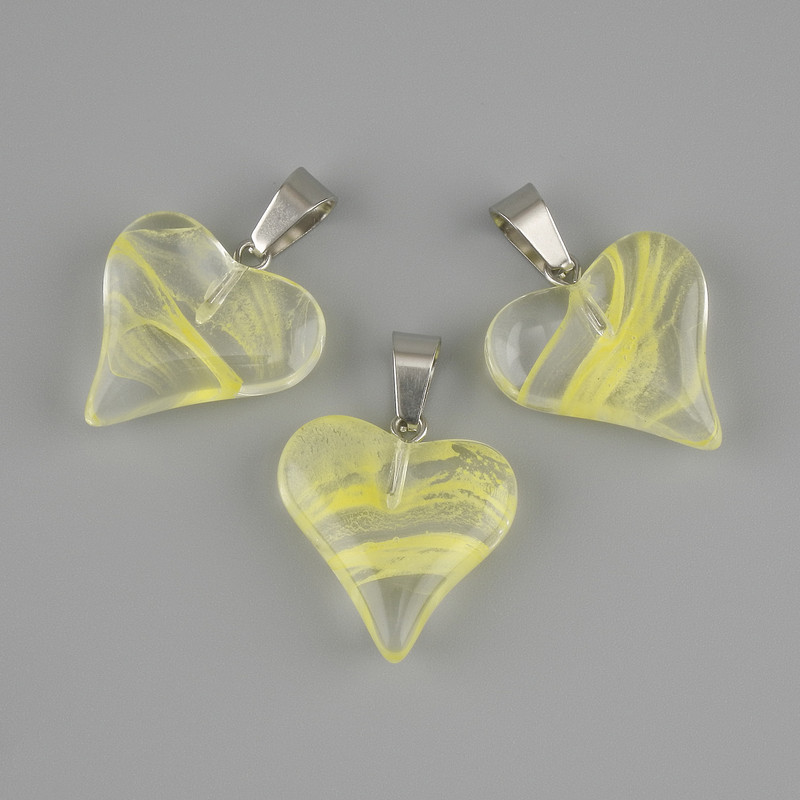 Heart Pendant from Transparent Resin 20×20×28mm