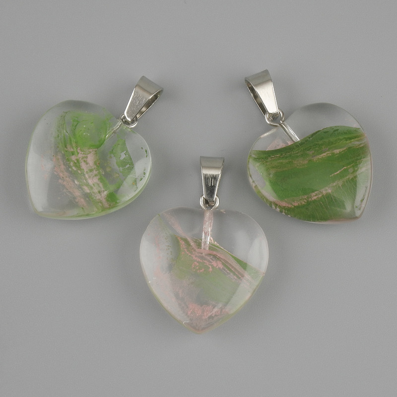Heart Pendant (transparent resin) 21x21x30 mm+